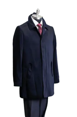 Men's Navy Raincoat 3/4 Length