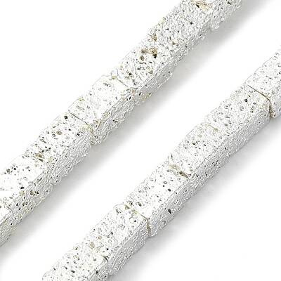 Electroplated Natural Lava Rock Beads Strands