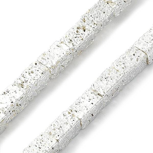 Electroplated Natural Lava Rock Beads Strands
