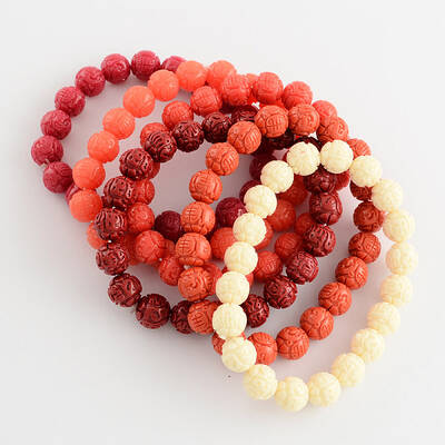 Longevity Synthetic Coral Stretch Bracelets