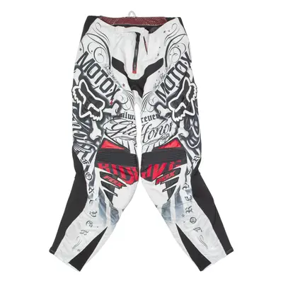 FOX Motocross Graffiti Print Womens Canvas Trousers White Tapered W32 L29