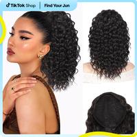 Effortlessbeauty 14 Inch Ponytail Extension,Drawstring Ponytail for Black Women Synthetic Short Wavy Curly Layered Pony Tails...