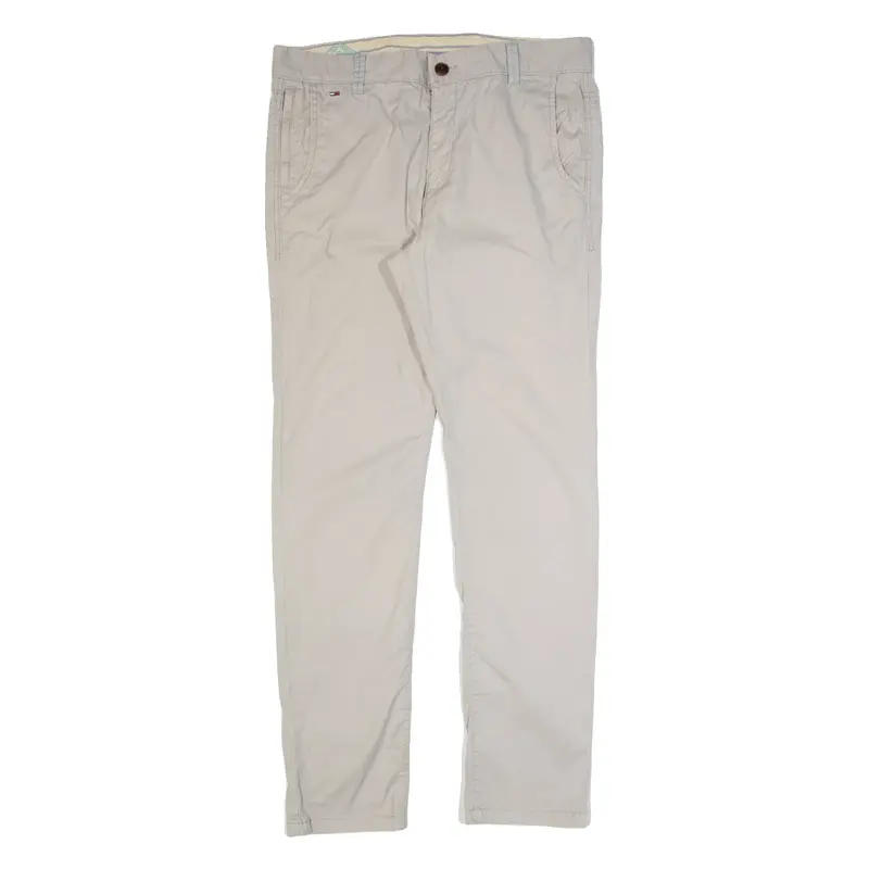 TOMMY HILFIGER Chino Mens Trousers Beige Slim Straight W36 L32