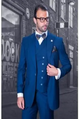 Men's Wool Suit with 10-Button Vest Premium Quality Statement