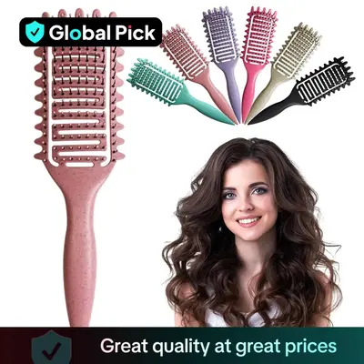 Curly Hair Curling Brush, Hollow Out Curl Define Styling Brush, Beard Comb, Styling Detangling Brush, Multi-purpose Home Styl...