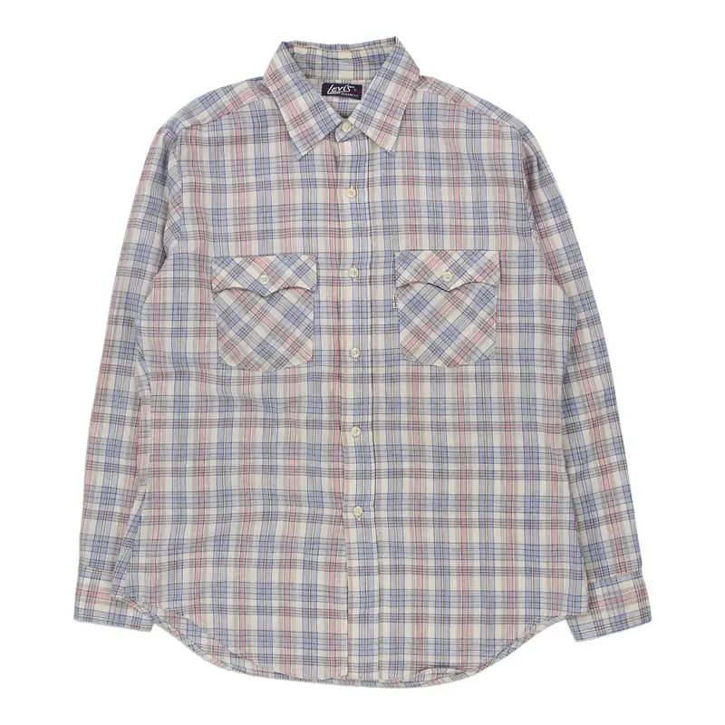 1970s/1980s Levis Checked Shirt - Large Blue Cotton