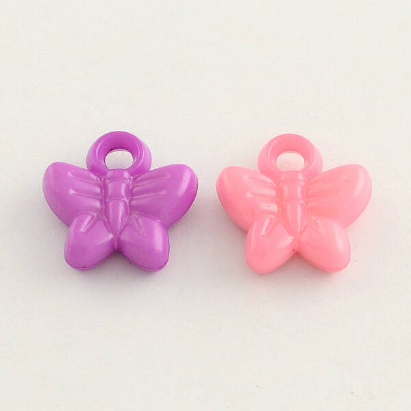 Opaque Acrylic Butterfly Charms