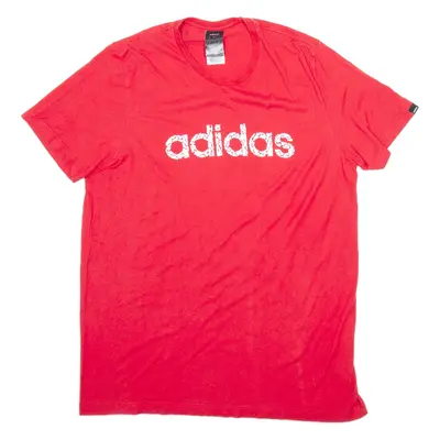 ADIDAS Mens T-Shirt Red L