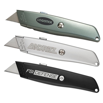 100 Promotional Utility Knife w/Retractable Blade - Steel