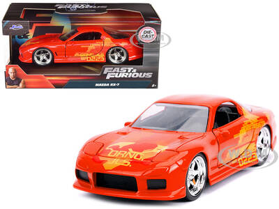 Orange Julius' Mazda RX-7 Orange Metallic with Graphics Fast & Furious Series 1/32 Diecast Model Car by Jada