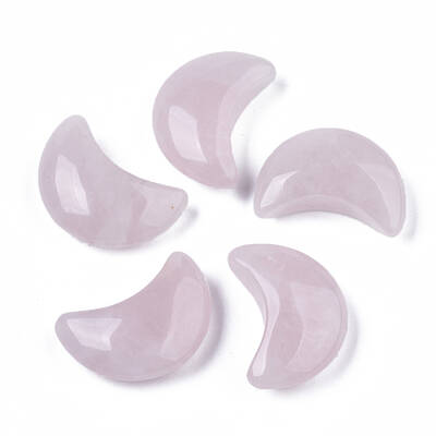 Moon Shape Natural Rose Quartz Healing Crystal Pocket Palm Stones