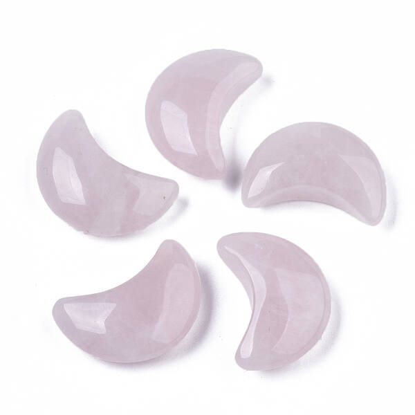Moon Shape Natural Rose Quartz Healing Crystal Pocket Palm Stones