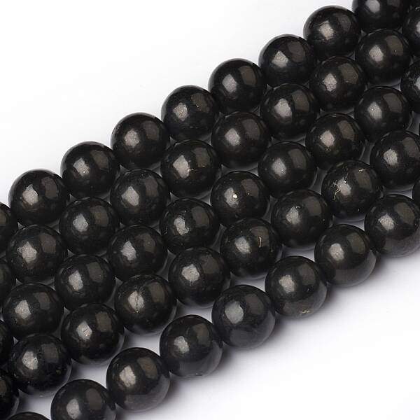 Natural Shungite Beads Strands