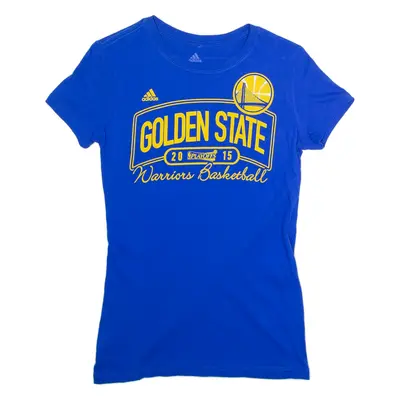 ADIDAS Golden State Warriors 2015 Playoffs Womens T-Shirt Blue USA Crew Neck M