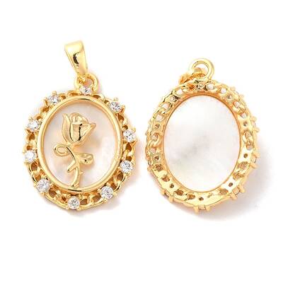 Brass Micro Pave Cubic Zirconia Pendants