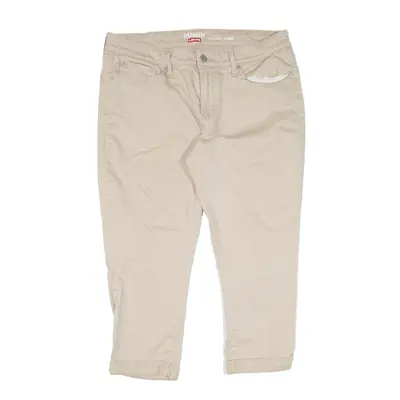 LEVI'S Denizen Modern Crop Trousers Beige Slim Tapered Womens W32 L21