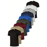 7-Pack Men's Premium Solid Color Crew Neck T-Shirts - Super Breathable, Quick-Drying, Moisture-Wicking, Slightly Stretchy, Co...