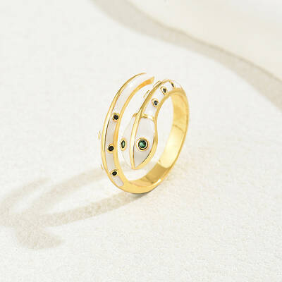 Brass Cubic Zirconia Snake Rings for Women