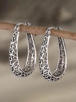 Vintage Hollow Out Design Hoop Earrings, Fashion Jewelry for Party, Daily Clothing Decor, Trendy All-match & Exquisite Jewelr...