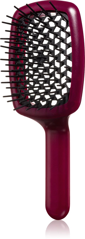 Janeke Curvy M Vented Brush flat brush for heat protection of hair 21 x 8.5 x 4 cm wine red