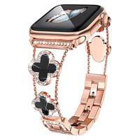 Four-Leaf Clover Women's Strap: A Symbol of Fashion and Good Luck 40mm 41mm 42mm 44mm45mm 46mm 49mm 38mm, Sparkling MetalBand...