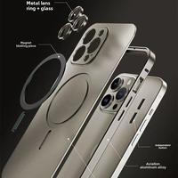 Solid Drop-Resistant Iphone16promax Metal Frosted Magnetic Suction 12 Phone Case Iphone15 Lens All-Inclusive 14 Drop-Resistan...