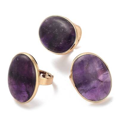 Natural Amethyst Finger Rings