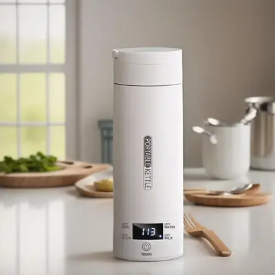 Portable Electric Kettle, 4 Temperature Settings Travel Electric Kettle, Mini Water Heater with Auto Shut Off & Dry-protect F...