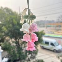 Flower Design Car Rearview Mirror Hanging Ornament, Cute Decorative Pendant, Car Interior Decoration Accessories