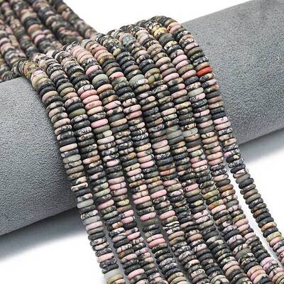 Frosted Natural Rhodonite Beads Strands