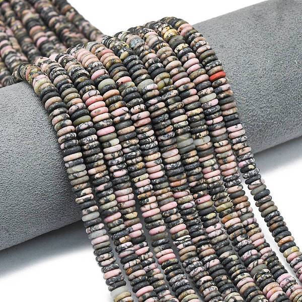 Frosted Natural Rhodonite Beads Strands