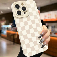 Fashion Checkerboard Pattern Phone Cases, Full Body Shockproof Phone Protective Cover, Phone Accessory Compatible with iPhone...