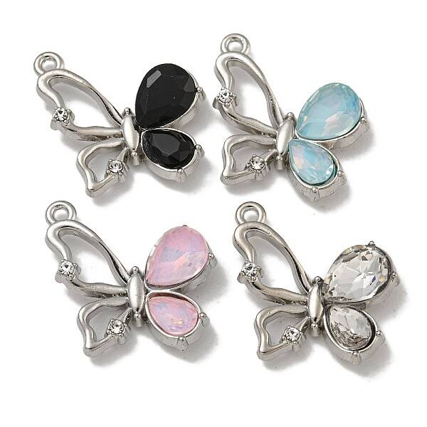 Rack Plating Alloy Rhinestone Pendants