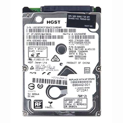 696442-001 HP 500GB 7200RPM SATA 6Gb/s SFF (SED) 2.5-inch Hard Drive