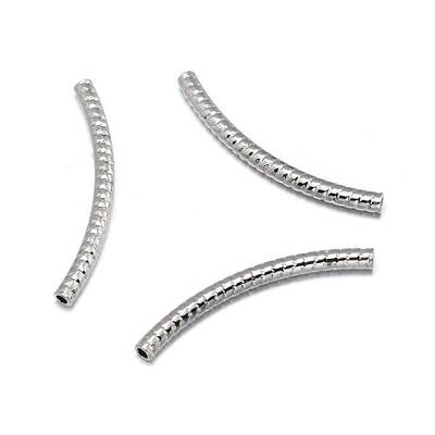 Carved Curved Brass Tube Beads