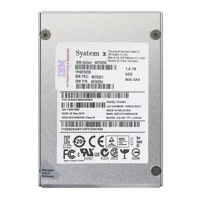 IBM 49Y6200 | 1.6TB Multi-Level Cell SAS 6Gb/s 2.5-Inch Solid State Drive for X3530 M4