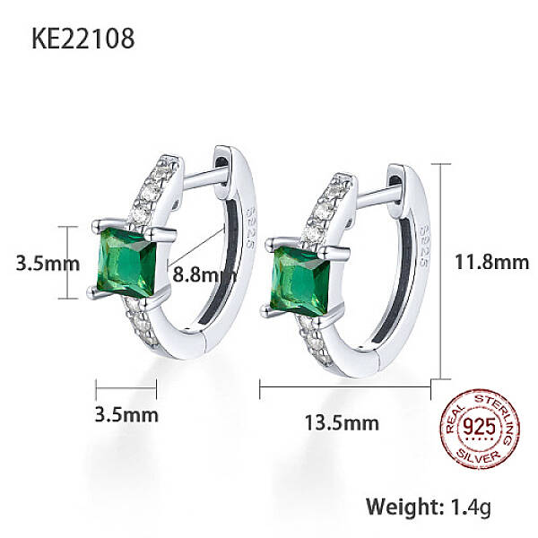 Anti-Tarnish Platinum Rhodium Plated 925 Sterling Silver Hoop Earrings