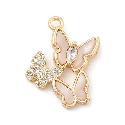 Brass Micro Pave Clear Cubic Zirconia Pendants