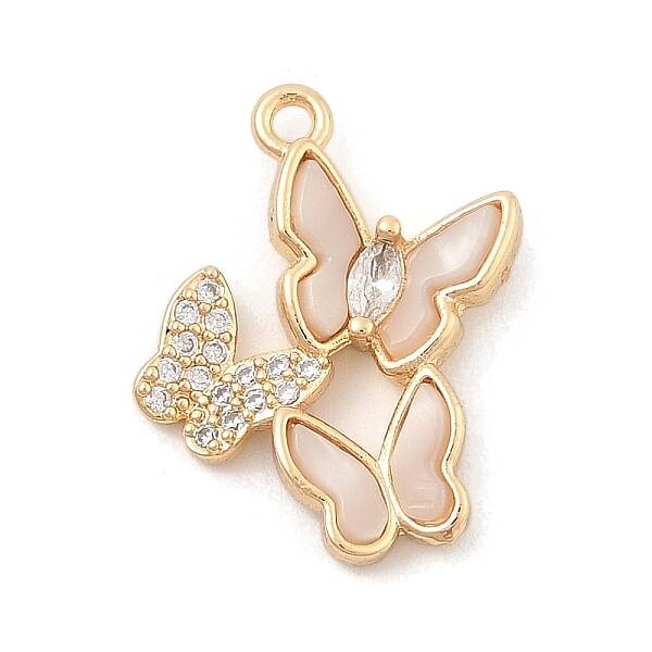 Brass Micro Pave Clear Cubic Zirconia Pendants