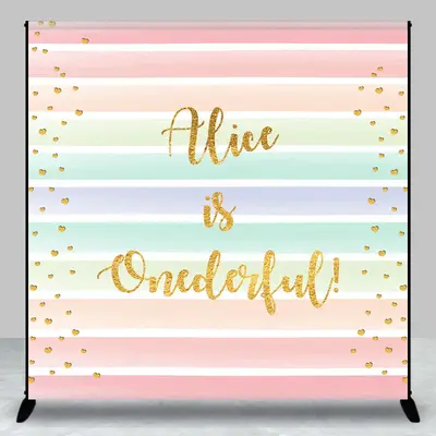 Custom Onederful Colorful Stripes Birthday Backdrop - Aperturee