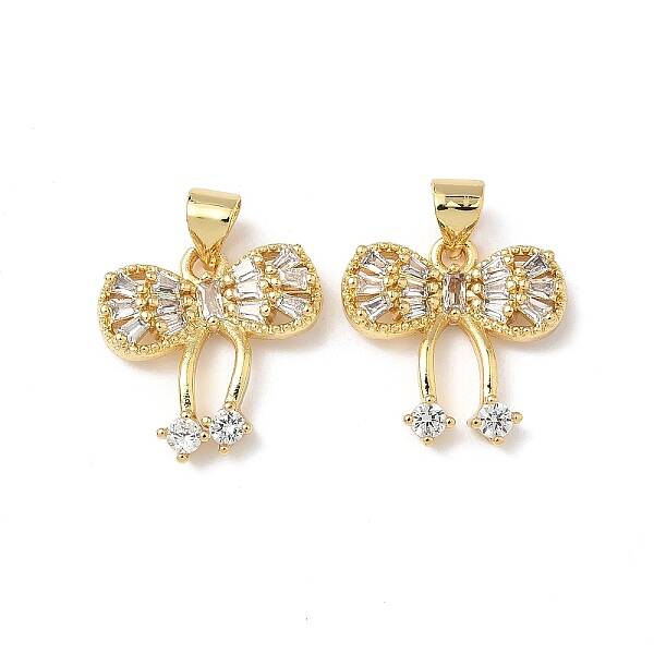 Brass Micro Pave Cubic Zirconia Pendants