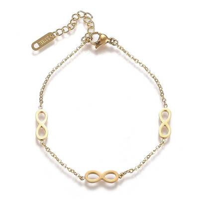 304 Stainless Steel Infinity Link Bracelets