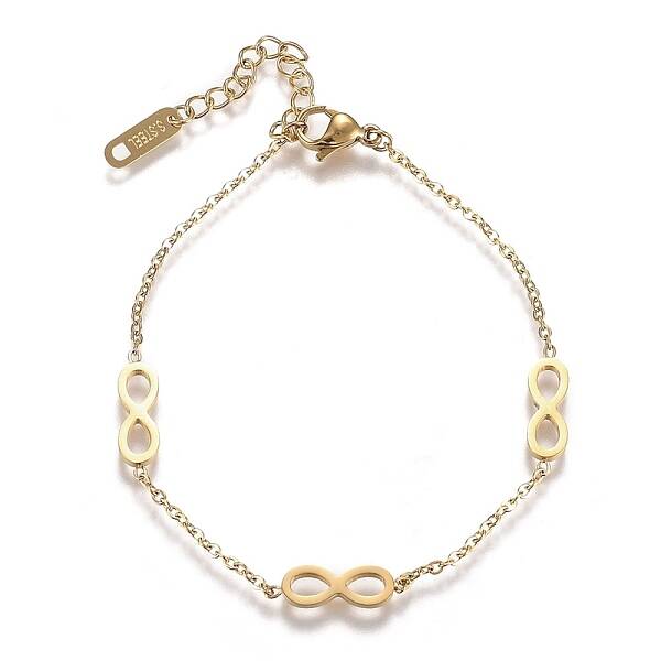 304 Stainless Steel Infinity Link Bracelets