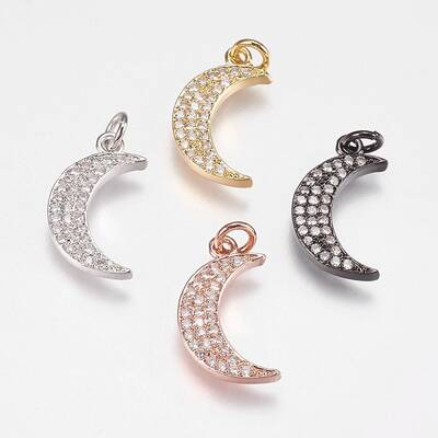 Brass Micro Pave Cubic Zirconia Pendants