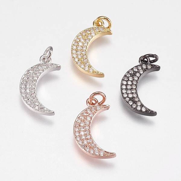 Brass Micro Pave Cubic Zirconia Pendants