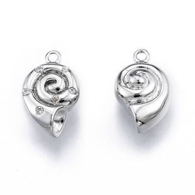 Brass Micro Pave Clear Cubic Zirconia Pendants