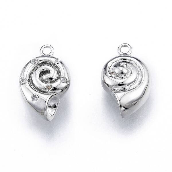 Brass Micro Pave Clear Cubic Zirconia Pendants