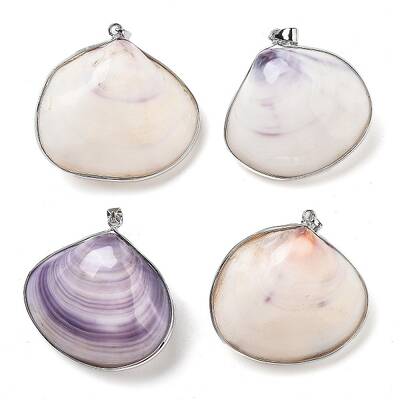 Electroplate Natural White Shell Pendants
