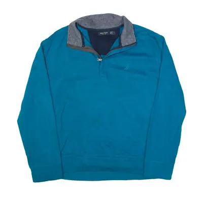 NAUTICA Sweatshirt Blue 1/4 Zip Mens L
