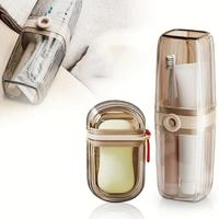 Portable Travel Soap Dish & Toothbrush Holder Set, Durable Soap Dish, Oval Shape Soap Holder for Camping, Gym, Bathroom Acces...
